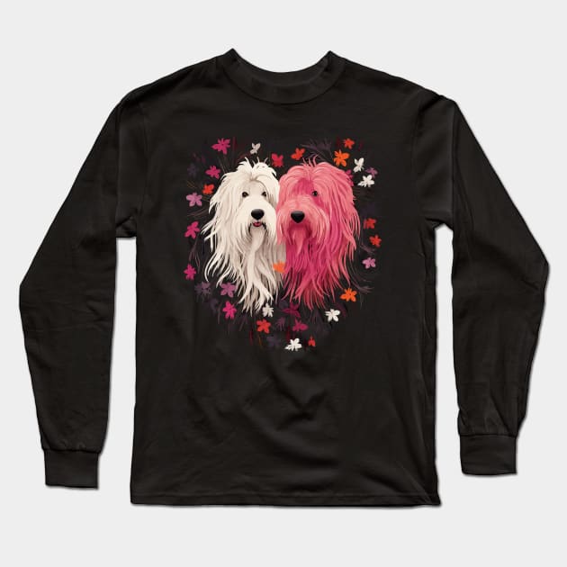 Komondor Couple Valentine Long Sleeve T-Shirt by JH Mart